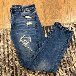 American Eagle Outfitters Ripped Blue Boyfriend Jeans
